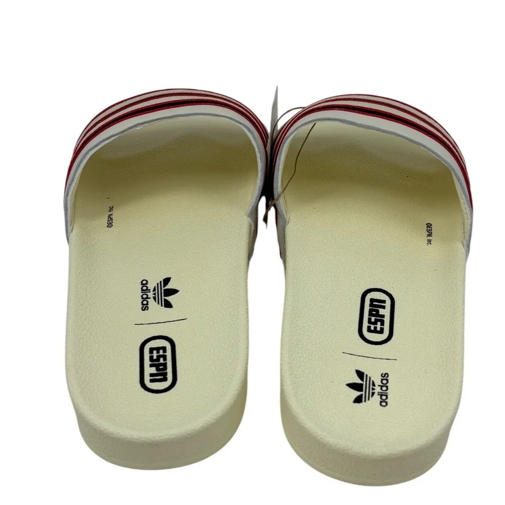 Adidas Mens Adilette X ESPN 1979 Slides 11 Cream Red Striped Sandals GZ1077 NWT